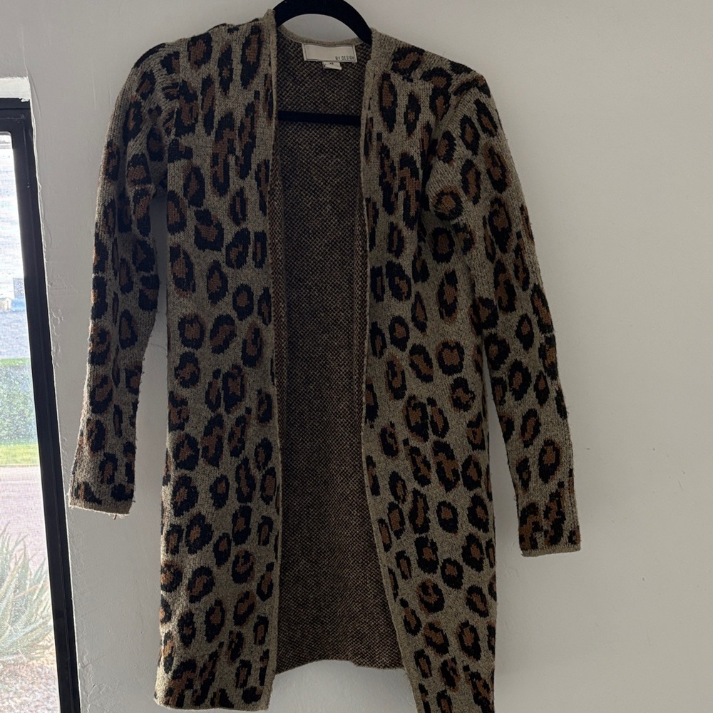 Leopard Print Open Cardigan